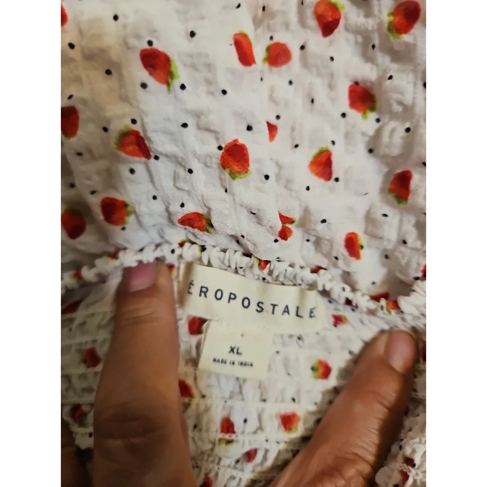 Aeropostale Women Y2k Strawberry Summer Dress, XL‎